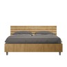 Doppelbett aus Holz 160x190cm Lamellen geneigtes Kopfteil Ankel I Eiche Angebot