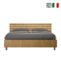 Doppelbett aus Holz 160x190cm Lamellen geneigtes Kopfteil Ankel I Eiche Verkauf