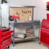 Banco da lavoro tavolo con pannello e cassetto per officina Max 120x60x150cm Scelta