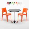 Schwarz Rund Tisch und 2 Stühle Farbiges Polypropylen-Innenmastenset Grand Soleil Paris Cosmopolitan Aktion