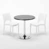 Table Ronde Noire 70x70cm Avec 2 Chaises Colorées Grand Soleil Set Intérieur Bar Café Paris Cosmopolitan Prix
