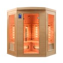Sauna finlandais d'angle infrarouge en bois pour 3/4 places Apollon 3C Vente