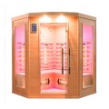 Sauna finlandais d'angle infrarouge en bois pour 3/4 places Apollon 3C Promotion