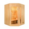Sauna d'angle en bois finlandais 3 places poêle et pierre inclus Zen 3C Promotion