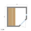 Sauna finlandese domestica 3 posti angolare stufa elettrica 4,5 kW Zen 3C Scelta