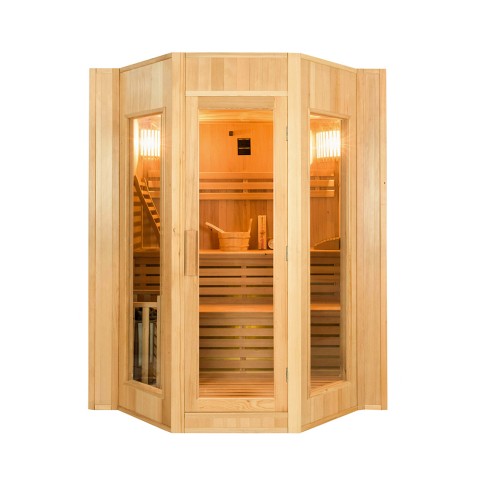 Traditionelle finnische Sauna 4 Plätze Holz Elektro-Ofen Zen 4