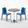 Tavolino Rotondo Nero 70x70 cm con 2 Sedie Colorate Ice Cosmopolitan Costo