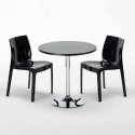 Schwarz Rund Tisch und 2 Stühle Farbiges Polypropylen-Innenmastenset Grand Soleil Ice Cosmopolitan Maße