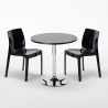 Schwarz Rund Tisch und 2 Stühle Farbiges Polypropylen-Innenmastenset Grand Soleil Ice Cosmopolitan Maße
