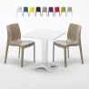 Weiß Quadratisch Tisch und 2 Stühle Farbiges Polypropylen-Innenmastenset Grand Soleil Ice Patio Aktion