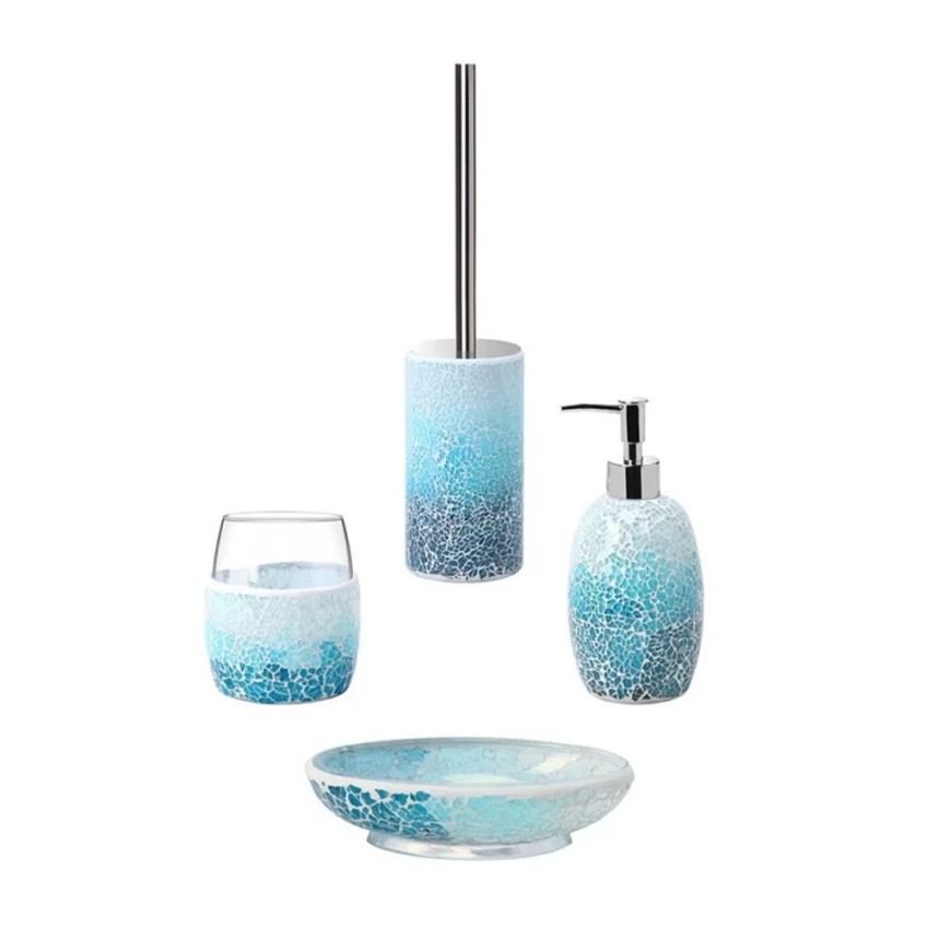 Badezimmer-Zubehörset Seifenspender Zahnbürstenhalter WC-Bürste Summer Aktion Badezimmer-Zubehörset Seifenspender Zahnbürstenhalter WC-Bürste Summer Aktion