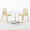 Weiß Quadratisch Tisch und 2 Stühle Farbiges Polypropylen-Innenmastenset Grand Soleil Gruvyer Patio 
