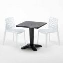 Schwarz Quadratisch Tisch und 2 Stühle Farbiges Polypropylen-Innenmastenset Grand Soleil Gruvyer Aia Kosten