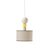 Lampada design a sospensione soffitto legno tessuto Spiedino 24D Sconti