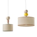 Lampada design a sospensione soffitto legno tessuto Spiedino 24D Misure