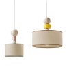 Lampada design a sospensione soffitto legno tessuto Spiedino 24D Misure