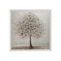 Quadro dipinto a mano tela canvas albero argentato cornice 100x100cm W641 Saldi