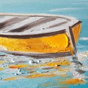 Quadro dipinto a mano barca mare su tela 30x30cm con cornice W605 Catalogo