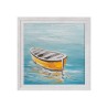 Handgemaltes Bild Boot Meer auf Leinwand 30x30cm mit Rahmen W605 Sales