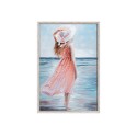 Quadro dipinto a mano donna spiaggia rilievo su tela 60x90cm W714 Saldi