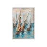 Quadro dipinto a mano barche a vela su tela 60x90cm con cornice Z432 Saldi