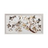 Quadro dipinto a mano ramo fiori metallici tela cornice 60x120cm Z440 Saldi