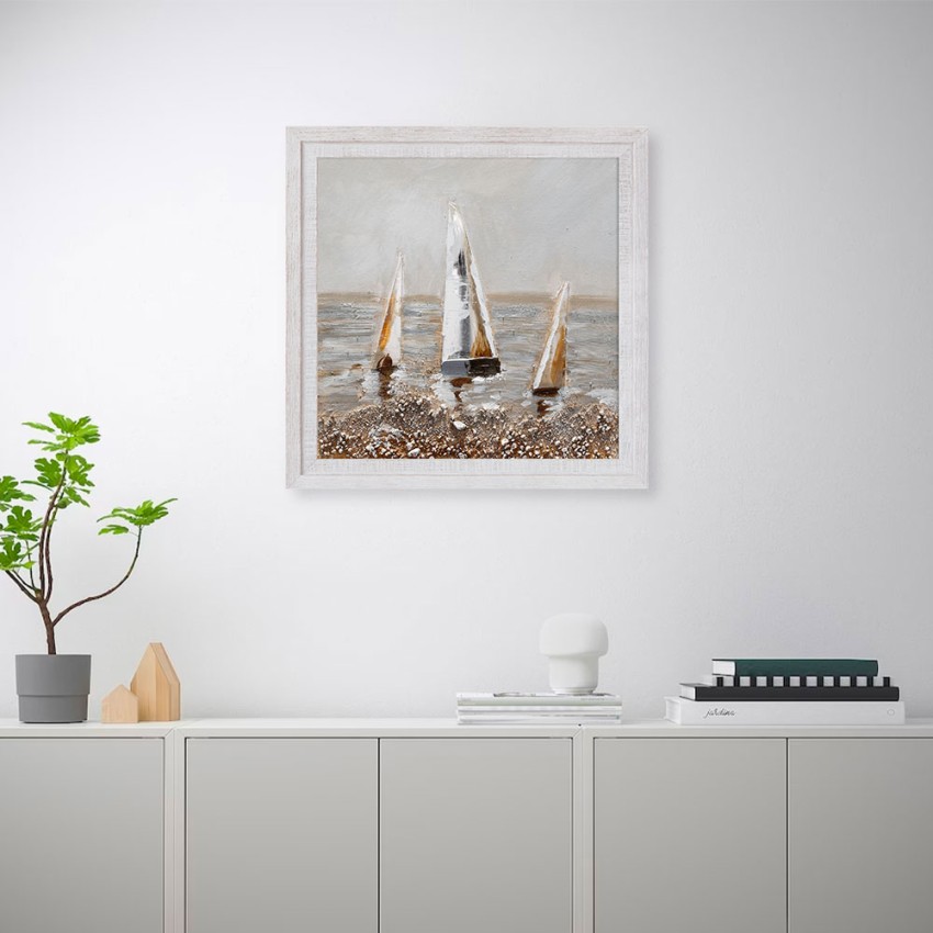 Handgemaltes Bild auf Leinwand mit Rahmen 30x30 cm Segelboote Z506 Aktion Handgemaltes Bild auf Leinwand mit Rahmen 30x30 cm Segelboote Z506 Aktion