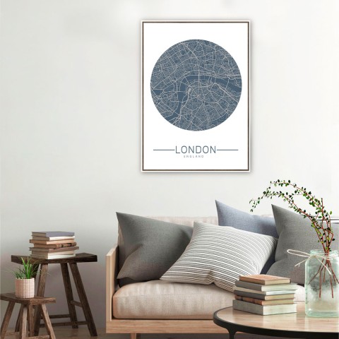 Bilddruck Foto Stadtkarte London Rahmen 50x70cm Unika 0006