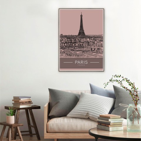 Druckbild Foto Stadt Paris Rahmen 50x70cm Unika 0007