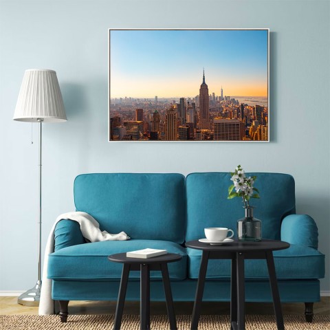 Druckbild Foto Panorama New York Rahmen 70x100cm Unika 0034