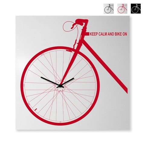Horloge murale carrée 80x80cm design de vélo Bike On Big Promotion