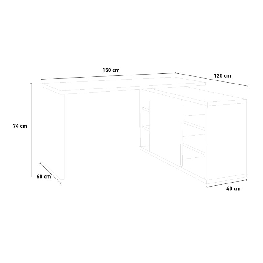 Bureau 5 tiroirs 120 cm CARDE (Blanc) - Bureaux design et contemporains