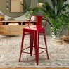 Tabouret de bar cuisine industriel en acier avec dossier h61cm Steel Top Caractéristiques