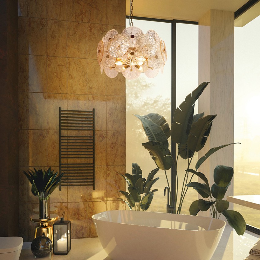 Lampadario soffitto moderno metallo dorato dischi vetro Aster Maytoni Promozione Lampadario soffitto moderno metallo dorato dischi vetro Aster Maytoni Promozione