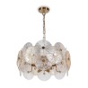 Lampadario soffitto moderno metallo dorato dischi vetro Aster Maytoni Vendita