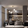 Lampadario cerchi sospeso moderno 4 luci sfere opaco Balance Maytoni Saldi