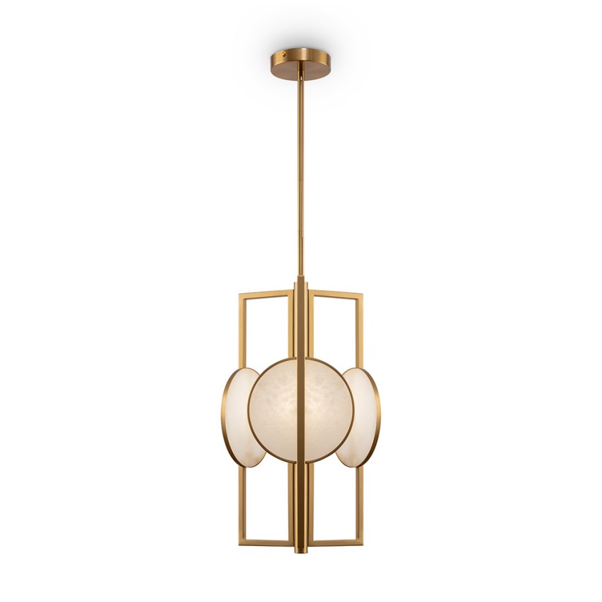 Lampadario moderno in metallo dorato a sospensione 3 luci Marmo Maytoni Promozione Lampadario moderno in metallo dorato a sospensione 3 luci Marmo Maytoni Promozione