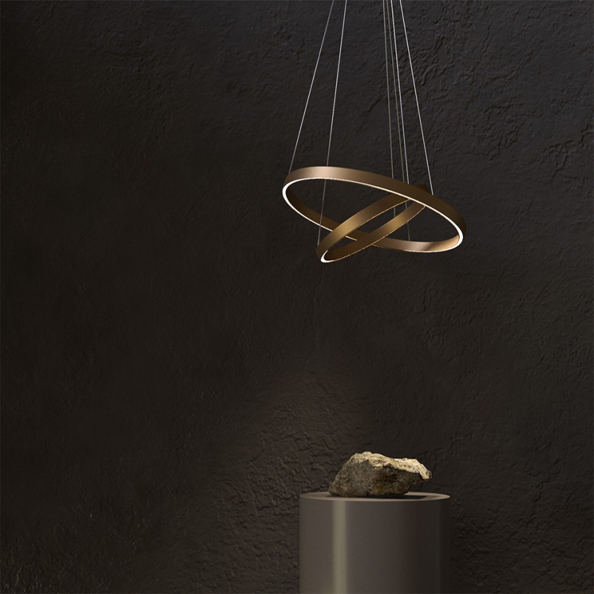 Lampadario a sospensione soggiorno 2 anelli LED moderno Rim Maytoni Promozione Lampadario a sospensione soggiorno 2 anelli LED moderno Rim Maytoni Promozione