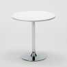 Table Ronde Blanche 70x70cm Avec 2 Chaises Colorées Et Transparentes Set Intérieur Bar Café Cristal Light Silver 