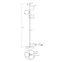 Lampada da terra moderna piantana a stelo 3 sfere Nostalgia Maytoni Saldi