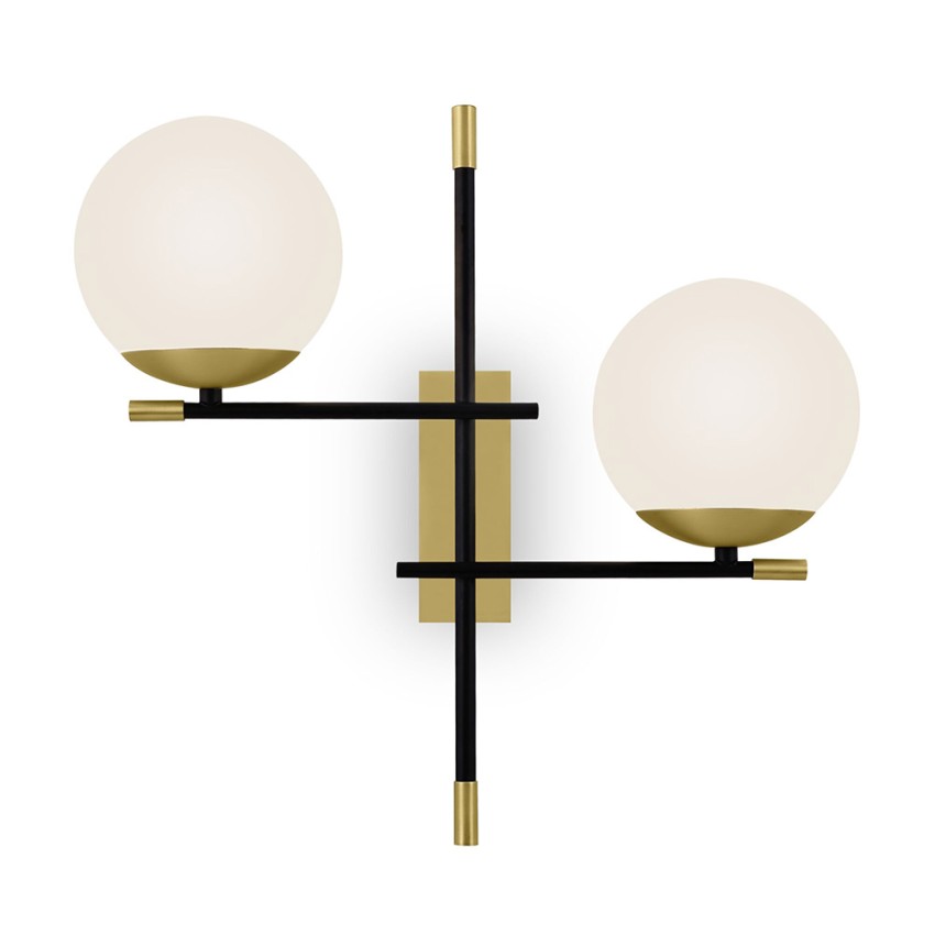 Lampada da parete applique nero dorato 2 sfere bianco Nostalgia Maytoni Sx Promozione Lampada da parete applique nero dorato 2 sfere bianco Nostalgia Maytoni Sx Promozione