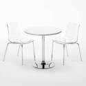 Weiß Rund Tisch und 2 Stühle Farbiges Transparent Grand Soleil Lollipop Silver Modell