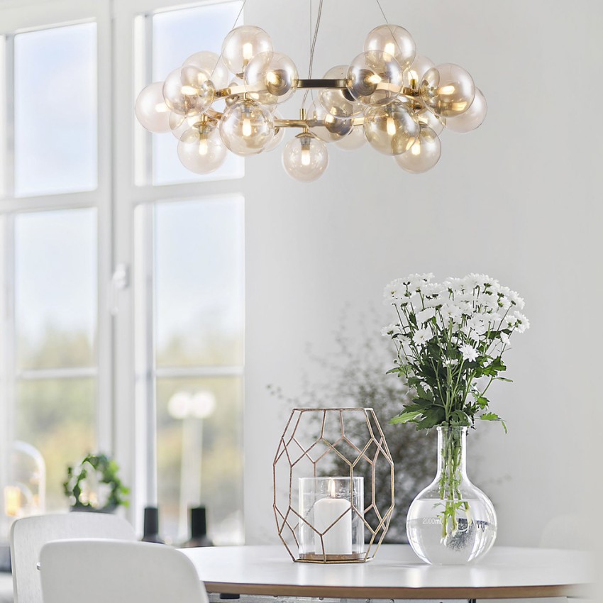 Lampadario a sospensione 25 sfere dorato stile moderno Dallas Maytoni Promozione Lampadario a sospensione 25 sfere dorato stile moderno Dallas Maytoni Promozione