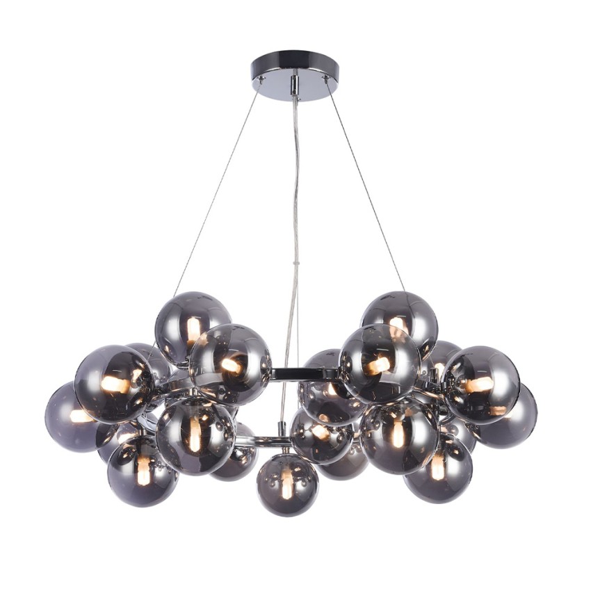 Lampadario 25 sfere cromato a sospensione stile moderno Dallas Maytoni Promozione Lampadario 25 sfere cromato a sospensione stile moderno Dallas Maytoni Promozione