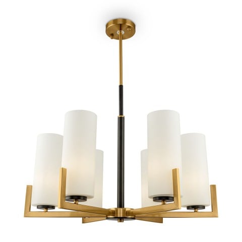 Candelabro moderno lampadario in ottone 6 luci da soffitto Fortano Maytoni Promozione