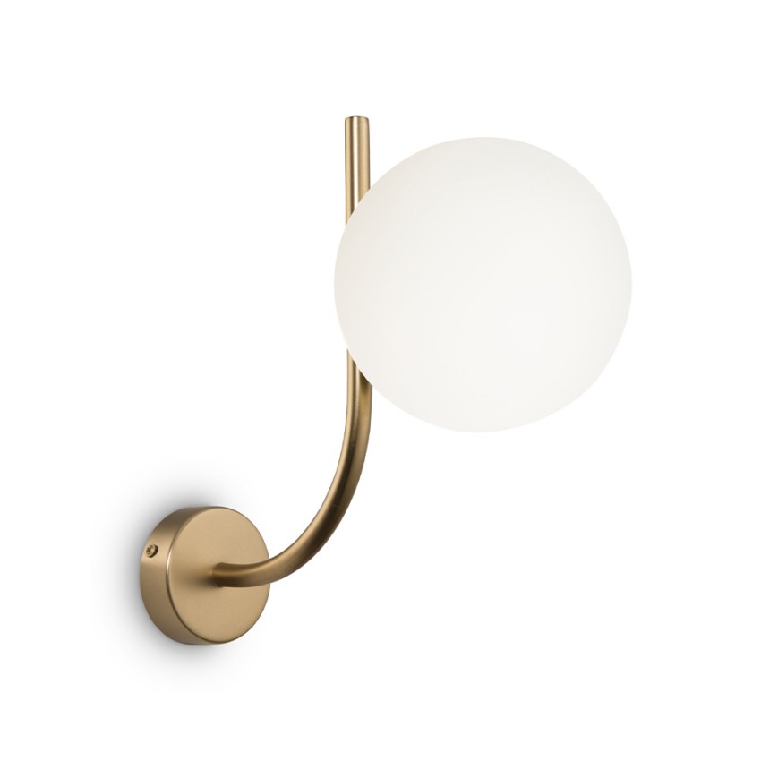 Applique a muro braccio ottone sfera palla bianco opaco Vesper Maytoni Promozione Applique a muro braccio ottone sfera palla bianco opaco Vesper Maytoni Promozione