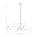 Lampada a sospensione 12 sfere vetro opaco design moderno Erich Maytoni Modello