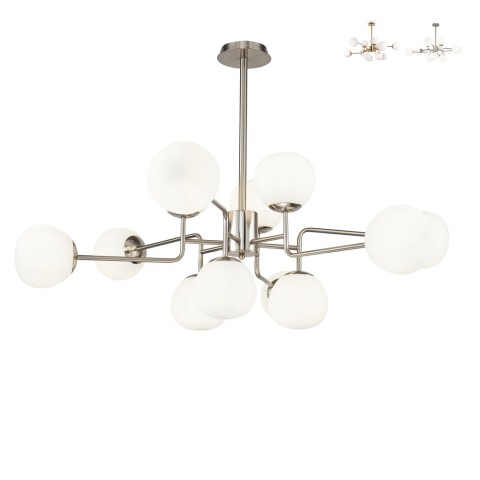 Lampada a sospensione 12 sfere vetro opaco design moderno Erich Maytoni Promozione