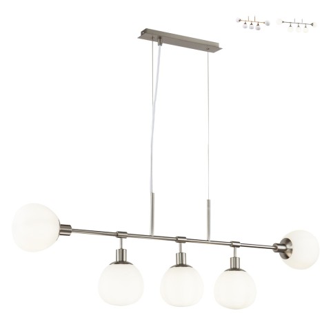 Lampadario sospeso moderno luci sfere palle vetro bianco Erich Maytoni Promozione