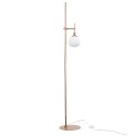 Lampada da terra a stelo dorata paralume sfera bianco Erich Maytoni Promozione